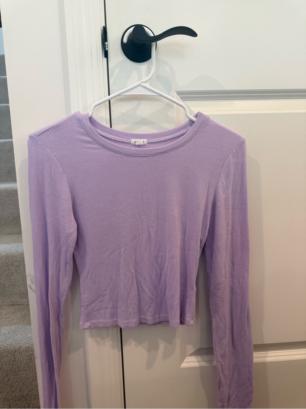 Garage Lavender Ribbed Long Sleeve Top